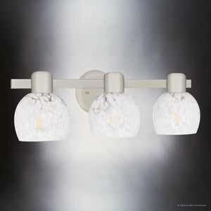 Urban Ambiance - Bath Light - UQL6871 Contemporary Indoor Bath Light, 7.25''H x 22.25''W x 6.5''Dep, Brushed Nickel Finish, Yarcombe Collection - 