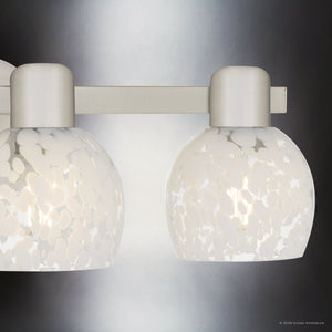 Urban Ambiance - Bath Light - UQL6871 Contemporary Indoor Bath Light, 7.25''H x 22.25''W x 6.5''Dep, Brushed Nickel Finish, Yarcombe Collection - 