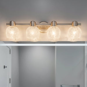 Urban Ambiance - Bath Light - UQL6872 Contemporary Indoor Bath Light, 7.25''H x 30.5''W x 6.5''Dep, Brushed Nickel Finish, Yarcombe Collection - 