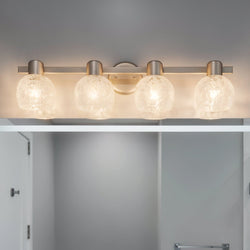 Urban Ambiance - Bath Light - UQL6872 Contemporary Indoor Bath Light, 7.25''H x 30.5''W x 6.5''Dep, Brushed Nickel Finish, Yarcombe Collection - 