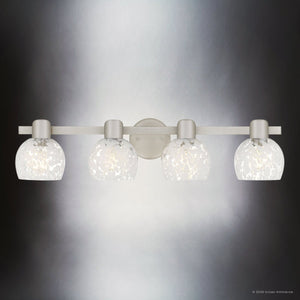 Urban Ambiance - Bath Light - UQL6872 Contemporary Indoor Bath Light, 7.25''H x 30.5''W x 6.5''Dep, Brushed Nickel Finish, Yarcombe Collection - 