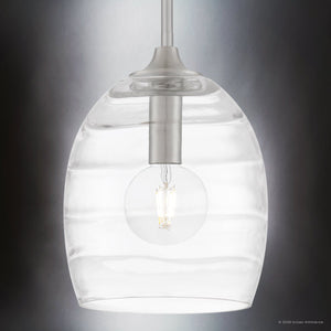 Urban Ambiance - Pendant - UQL6880 Contemporary Indoor Pendant, 13.5''H x 10''W x 10''Dep, Brushed Nickel Finish, Northbridge Collection - 