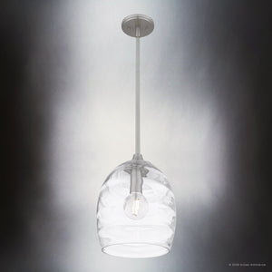 Urban Ambiance - Pendant - UQL6880 Contemporary Indoor Pendant, 13.5''H x 10''W x 10''Dep, Brushed Nickel Finish, Northbridge Collection - 