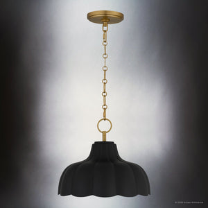 Urban Ambiance - Pendant - UQL6881 Bohemian Indoor Pendant, 10''H x 12''W x 12''Dep, Matte Black Finish, Corwyn Collection - 