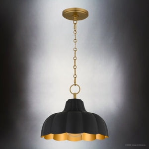 Urban Ambiance - Pendant - UQL6881 Bohemian Indoor Pendant, 10''H x 12''W x 12''Dep, Matte Black Finish, Corwyn Collection - 