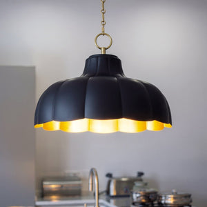 Urban Ambiance - Pendant - UQL6882 Bohemian Indoor Pendant, 14''H x 19.5''W x 19.5''Dep, Matte Black Finish, Corwyn Collection -