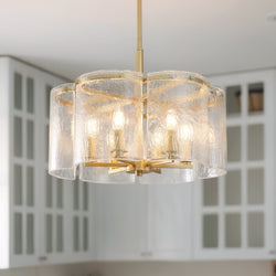 Urban Ambiance - Pendant - UQL6900 Glam Indoor Pendant, 14.25''H x 18''W x 18''Dep, Brushed Gold Finish, Mornley Collection - 