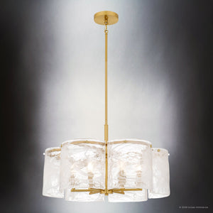 Urban Ambiance - Pendant - UQL6901 Glam Indoor Pendant, 15''H x 24''W x 24''Dep, Brushed Gold Finish, Mornley Collection - 