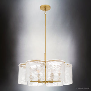 Urban Ambiance - Pendant - UQL6901 Glam Indoor Pendant, 15''H x 24''W x 24''Dep, Brushed Gold Finish, Mornley Collection - 