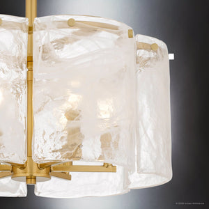 Urban Ambiance - Pendant - UQL6901 Glam Indoor Pendant, 15''H x 24''W x 24''Dep, Brushed Gold Finish, Mornley Collection - 