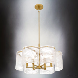 Urban Ambiance - Pendant - UQL6901 Glam Indoor Pendant, 15''H x 24''W x 24''Dep, Brushed Gold Finish, Mornley Collection - 