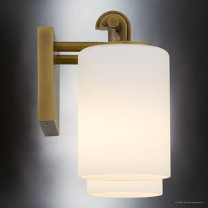 Urban Ambiance - Bath Light - UQL6920 Transitional Indoor Bath Light, 7.5''H x 15''W x 6''Dep, Weathered Brass Finish, Pennwick Collection - 