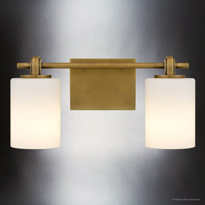 Urban Ambiance - Bath Light - UQL6920 Transitional Indoor Bath Light, 7.5''H x 15''W x 6''Dep, Weathered Brass Finish, Pennwick Collection - 