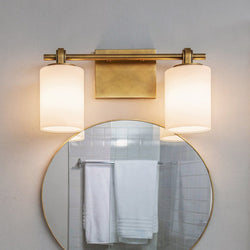 Urban Ambiance - Bath Light - UQL6920 Transitional Indoor Bath Light, 7.5''H x 15''W x 6''Dep, Weathered Brass Finish, Pennwick Collection - 