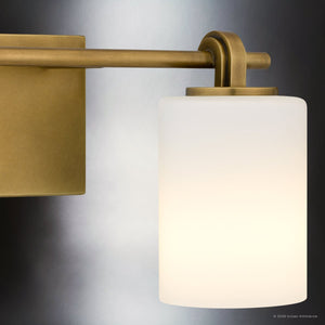 Urban Ambiance - Bath Light - UQL6920 Transitional Indoor Bath Light, 7.5''H x 15''W x 6''Dep, Weathered Brass Finish, Pennwick Collection - 