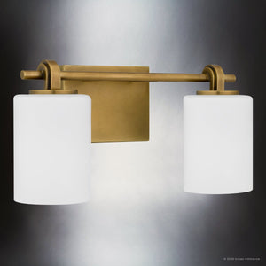 Urban Ambiance - Bath Light - UQL6920 Transitional Indoor Bath Light, 7.5''H x 15''W x 6''Dep, Weathered Brass Finish, Pennwick Collection - 