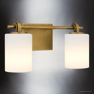 Urban Ambiance - Bath Light - UQL6920 Transitional Indoor Bath Light, 7.5''H x 15''W x 6''Dep, Weathered Brass Finish, Pennwick Collection - 