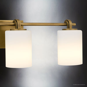Urban Ambiance - Bath Light - UQL6921 Transitional Indoor Bath Light, 7.5''H x 24''W x 6''Dep, Weathered Brass Finish, Pennwick Collection - 