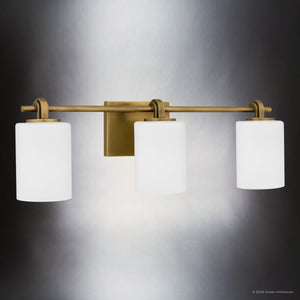Urban Ambiance - Bath Light - UQL6921 Transitional Indoor Bath Light, 7.5''H x 24''W x 6''Dep, Weathered Brass Finish, Pennwick Collection - 