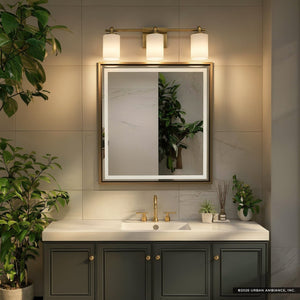 Urban Ambiance - Bath Light - UQL6921 Transitional Indoor Bath Light, 7.5''H x 24''W x 6''Dep, Weathered Brass Finish, Pennwick Collection - 