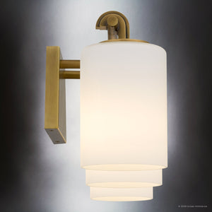 Urban Ambiance - Bath Light - UQL6921 Transitional Indoor Bath Light, 7.5''H x 24''W x 6''Dep, Weathered Brass Finish, Pennwick Collection - 