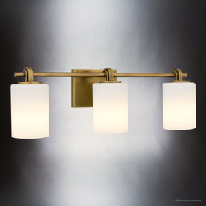 Urban Ambiance - Bath Light - UQL6921 Transitional Indoor Bath Light, 7.5''H x 24''W x 6''Dep, Weathered Brass Finish, Pennwick Collection - 
