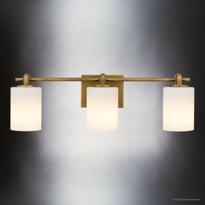 Urban Ambiance - Bath Light - UQL6921 Transitional Indoor Bath Light, 7.5''H x 24''W x 6''Dep, Weathered Brass Finish, Pennwick Collection - 
