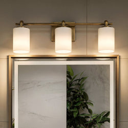 Urban Ambiance - Bath Light - UQL6921 Transitional Indoor Bath Light, 7.5''H x 24''W x 6''Dep, Weathered Brass Finish, Pennwick Collection - 