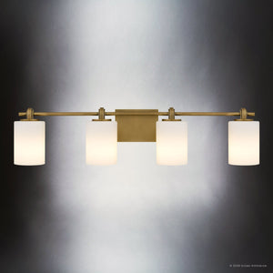 Urban Ambiance - Bath Light - UQL6922 Transitional Indoor Bath Light, 7.5''H x 32''W x 6''Dep, Weathered Brass Finish, Pennwick Collection - 