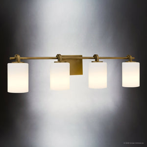 Urban Ambiance - Bath Light - UQL6922 Transitional Indoor Bath Light, 7.5''H x 32''W x 6''Dep, Weathered Brass Finish, Pennwick Collection - 