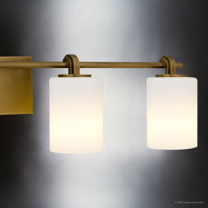 Urban Ambiance - Bath Light - UQL6922 Transitional Indoor Bath Light, 7.5''H x 32''W x 6''Dep, Weathered Brass Finish, Pennwick Collection - 