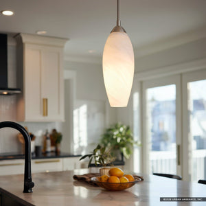 Urban Ambiance - Pendant - UQL6930 Contemporary Indoor Pendant, 13.75''H x 5''W x 5''Dep, Brushed Nickel Finish, Starmere Collection - 