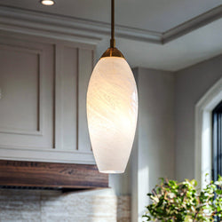 Urban Ambiance - Pendant - UQL6931 Contemporary Indoor Pendant, 13.75''H x 5''W x 5''Dep, Brushed Gold Finish, Starmere Collection - 