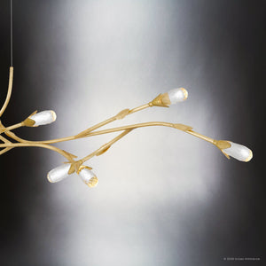 Urban Ambiance - Chandelier - UQL6940 Glam Indoor Chandelier, 10.5''H x 50''W x 6.75''Dep, Gold Leaf Finish, Netherby Collection - 