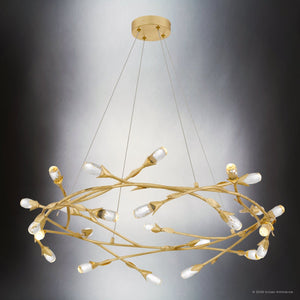 Urban Ambiance - Pendant - UQL6942 Glam Indoor Pendant, 8.5''H x 32''W x 32''Dep, Gold Leaf Finish, Netherby Collection - 