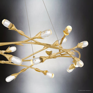 Urban Ambiance - Pendant - UQL6942 Glam Indoor Pendant, 8.5''H x 32''W x 32''Dep, Gold Leaf Finish, Netherby Collection - 