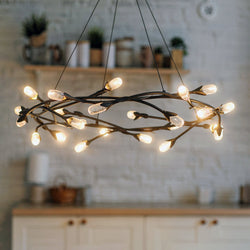 Urban Ambiance - Pendant - UQL6943 Glam Indoor Pendant, 8.5''H x 32''W x 32''Dep, Matte Black Finish, Netherby Collection - 