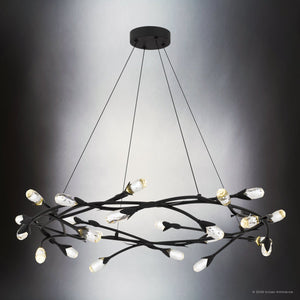 Urban Ambiance - Pendant - UQL6943 Glam Indoor Pendant, 8.5''H x 32''W x 32''Dep, Matte Black Finish, Netherby Collection - 