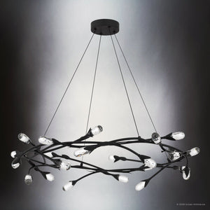 Urban Ambiance - Pendant - UQL6943 Glam Indoor Pendant, 8.5''H x 32''W x 32''Dep, Matte Black Finish, Netherby Collection - 
