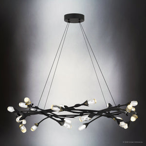 Urban Ambiance - Pendant - UQL6943 Glam Indoor Pendant, 8.5''H x 32''W x 32''Dep, Matte Black Finish, Netherby Collection - 