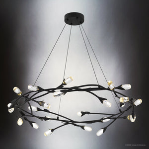 Urban Ambiance - Pendant - UQL6943 Glam Indoor Pendant, 8.5''H x 32''W x 32''Dep, Matte Black Finish, Netherby Collection - 