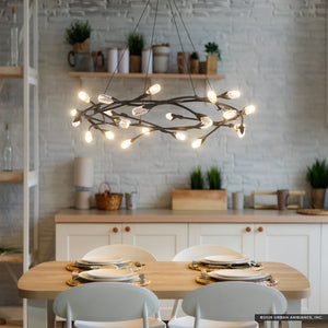 Urban Ambiance - Pendant - UQL6943 Glam Indoor Pendant, 8.5''H x 32''W x 32''Dep, Matte Black Finish, Netherby Collection - 
