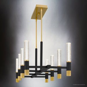 Urban Ambiance - Chandelier - UQL6953 Modern Indoor Chandelier, 16.75''H x 44''W x 17''Dep, Brushed Gold Finish, Drayham Collection - 