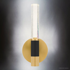 Urban Ambiance - Wall Sconce - UQL6954 Modern Indoor Wall Sconce, 12.75''H x 5.5''W x 4''Dep, Brushed Gold Finish, Drayham Collection - 