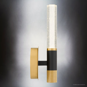 Urban Ambiance - Wall Sconce - UQL6954 Modern Indoor Wall Sconce, 12.75''H x 5.5''W x 4''Dep, Brushed Gold Finish, Drayham Collection - 