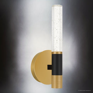 Urban Ambiance - Wall Sconce - UQL6954 Modern Indoor Wall Sconce, 12.75''H x 5.5''W x 4''Dep, Brushed Gold Finish, Drayham Collection - 