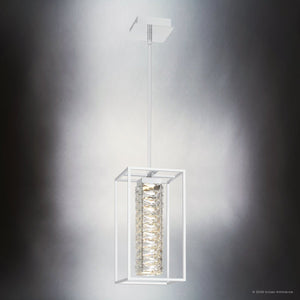 Urban Ambiance - Pendant - UQL6960 Modern Indoor Pendant, 16.75''H x 8''W x 8''Dep, Polished Chrome Finish, Menden Collection - 