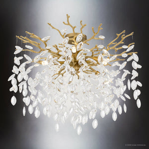 Urban Ambiance - Ceiling Light - UQL6970 Glam Indoor Ceiling Light, 17.75''H x 26''W x 26''Dep, Brushed Gold Finish, Quillstead Collection - 