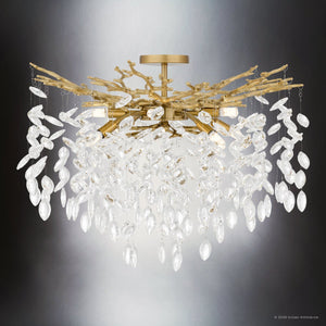 Urban Ambiance - Ceiling Light - UQL6970 Glam Indoor Ceiling Light, 17.75''H x 26''W x 26''Dep, Brushed Gold Finish, Quillstead Collection - 