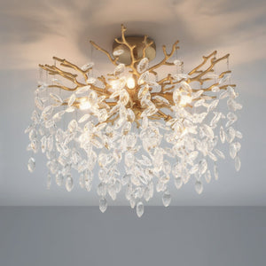 Urban Ambiance - Ceiling Light - UQL6970 Glam Indoor Ceiling Light, 17.75''H x 26''W x 26''Dep, Brushed Gold Finish, Quillstead Collection - 